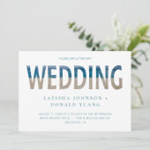 Beach Photo Wedding Text Art Kaart (Staand voorkant)