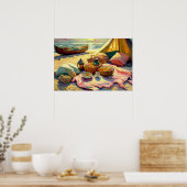 Beach Picnic in Summer Fine Art Poster (Keuken)