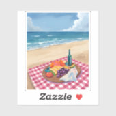 Beach Picnic | Ocean Shore Painting Art Sticker (Vel)