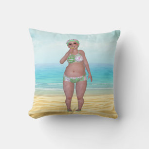 Beach Pillow met Funny Bathing Beauty Kussen