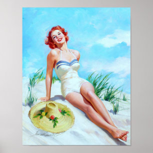 Beach Pin Up Poster