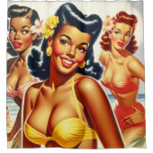  Beach Pin-ups Douchegordijn (Voorkant)