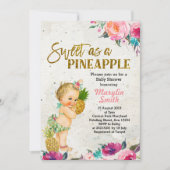 Beach Pineapple Baby shower Invitation Kaart (Voorkant)