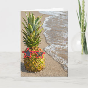 Beach Pineapple Friend's Birthday Card Kaart