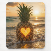 Beach Pineapple With a Carved Out Heart Muismat (Voorkant)