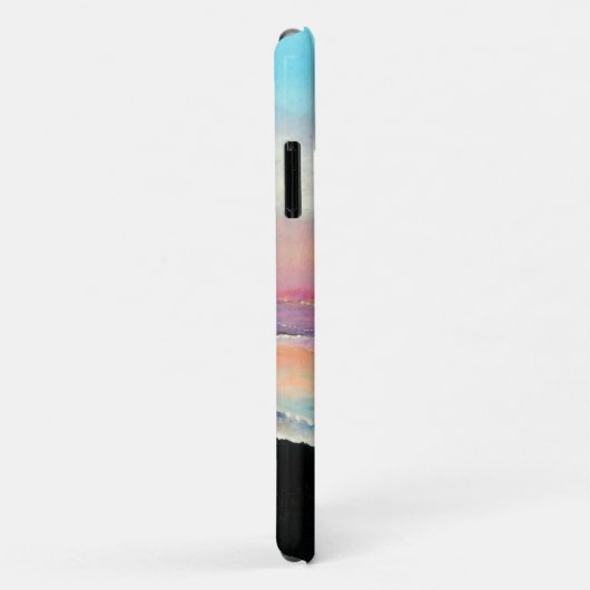 Beach Pink Blue Sunset Artwork Case-Mate iPhone Case (Achterkant/rechts)