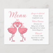 Beach Pink Flamingos Tropical Wedding Menu  (Devant)