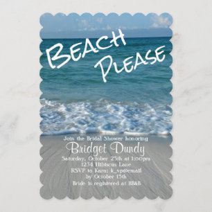 Beach Please Beach Theme Bridal Shower Uitnodiging