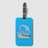 Beach Please Fun Summer Surf Travel Bagagelabel (Voorkant (verticaal))