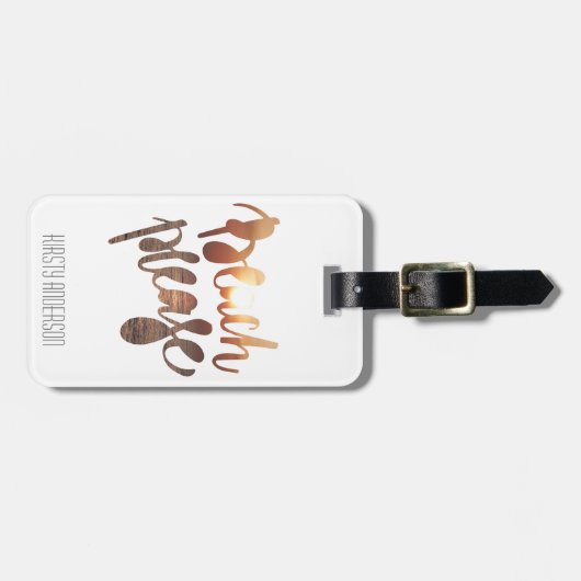 BEACH PLEASE, Fun Typography & Quote Bagagelabel (Voorkant horizontaal)
