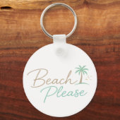 Beach Please Pastel Script Typografie Sleutelhanger (Achterkant)