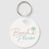 Beach Please Pastel Script Typografie Sleutelhanger (Achterkant)