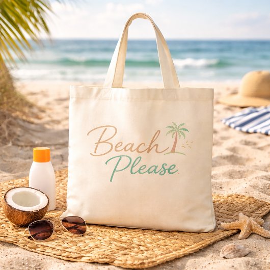 Beach Please Pastel Script Typografie Tote Bag