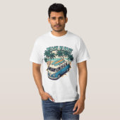 Beach Please Retro Surf Bus T-Shirt (Voorkant volledig)