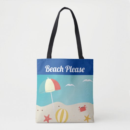 Beach Please Seaside Summer Beach Draagtas (Voorkant)