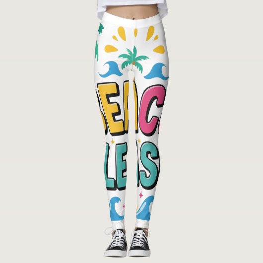 Beach Please Summer Vibes Leggings (Voorkant)