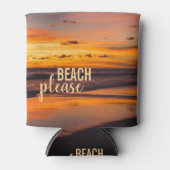 Beach Please Tropical Oranje Yellow Sunset Blikjeskoeler (Voorkant)