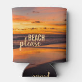 Beach Please Tropical Oranje Yellow Sunset Blikjeskoeler (Achterkant)