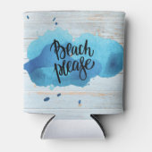 Beach Please Waterverf Rustic Beach Blikjeskoeler (Voorkant)