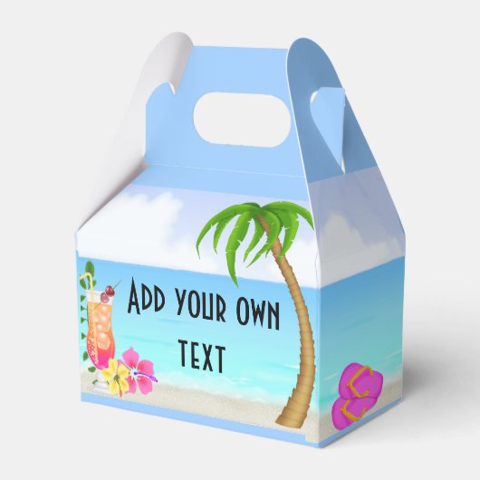 Beach Pool Party Goodie Treat Favor Box Bedankdoosjes (Voorkant Zijde)