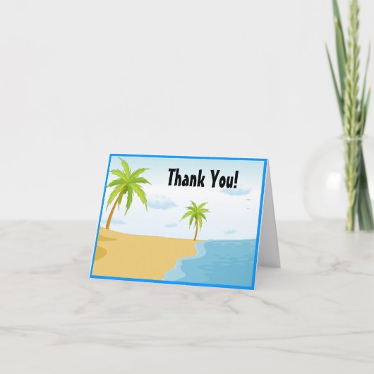 Beach Pool Party Merci Carte de note (Devant)