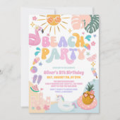 Beach Pool Party Summer Birthday Invitation (Devant)