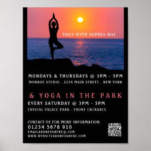Beach portret, Yoga Class Adverteren Poster