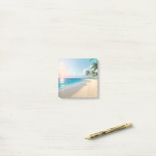 Beach Post-it® Notes (Op bureau)