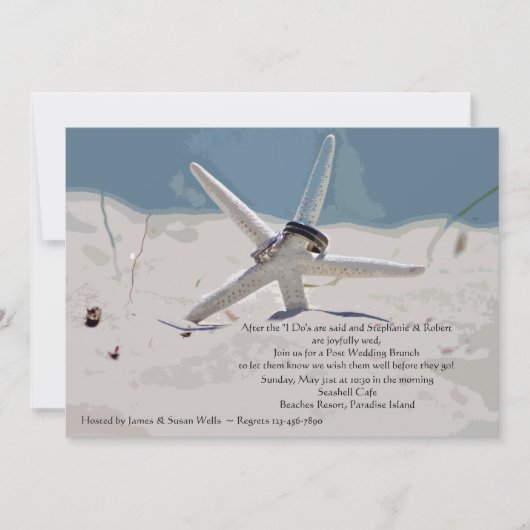 Beach Post Wedding Brunch Uitnodiging (Voorkant)