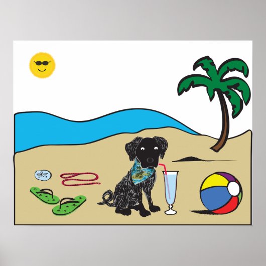 Beach Pup Poster (Voorkant)