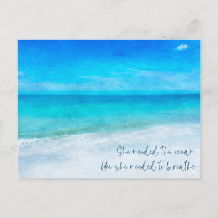 Beach Quote Florida Coastal Tropical Blauwgroen Bl Briefkaart