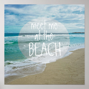 Beach quote poster ontmoet me op het strand