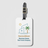 Beach Real Estate Company Aangepaste Kust Makelaar Bagagelabel (Voorkant (verticaal))