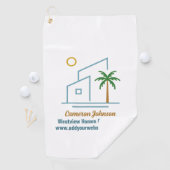 Beach Real Estate Company Custom Coastal Realtor Golfhanddoek (Insitu)