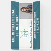 Beach Real Estate Company Marketing Coastal Blue Spandoek (Verticaal)