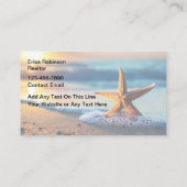 Beach Realtor Coastal Ocean Theme Visitekaartje (Achterkant)