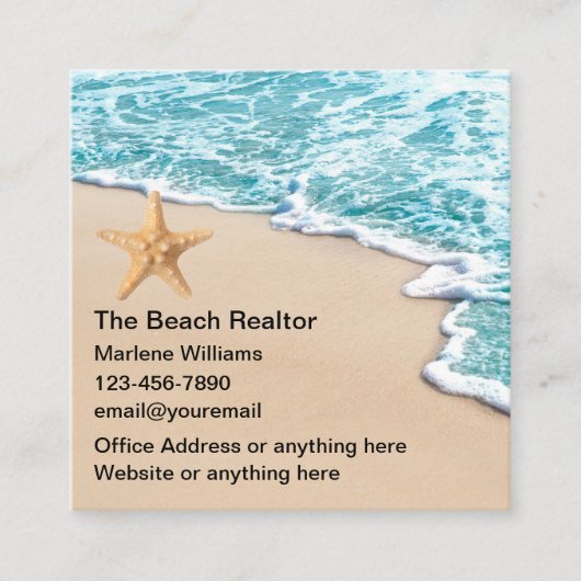 Beach Realtor Tropical Theme Visitekaartjes (Voorkant)