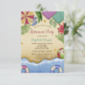 Beach Relax Summer Retirement Party Kaart (Staand voorkant)