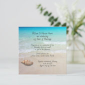 Beach Renewing Vows Ceremony Junonia Shell Kaart (Staand voorkant)