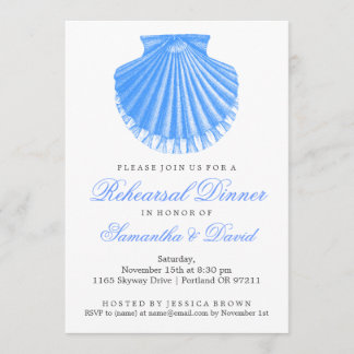 Beach repesal Dinner Scallop Shell Blue Kaart