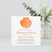 Beach repesal Dinner Scallop Shell Oranje Kaart (Staand voorkant)