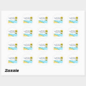 Beach Retirement Naam en datum toevoegen Ronde Sticker (Vel)