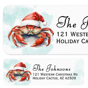 Beach Retouradreslabels Kerstkrab Etiket