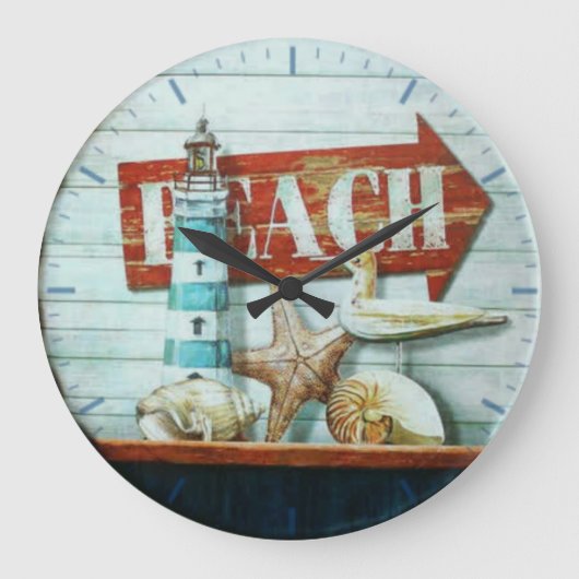 Beach Retro Grote Klok (Voorkant)