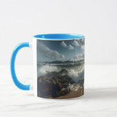 Beach Rocks Zee en Waves mok (Links)