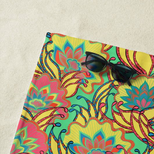 Beach roept Key West Floral Pattern Strandlaken (In situ)