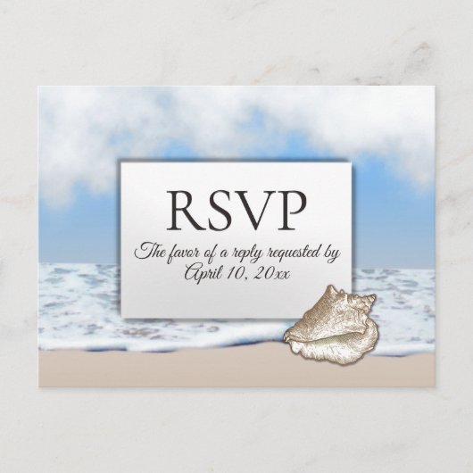 Beach RSVP met menuopties Uitnodiging Briefkaart (Voorkant)