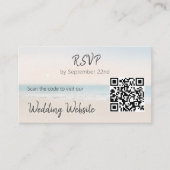Beach RSVP met Weduwwebsite QR Code Enclosure Informatiekaartje (Voorkant)