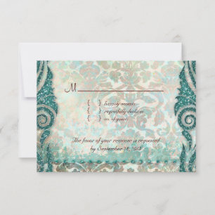 Beach RSVP Weddenrenderkaart Seahorse Kaartje