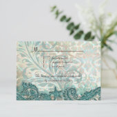 Beach RSVP Wedding Reply Kaart Dolphins (Staand voorkant)